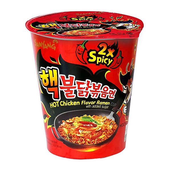 Macarrão Instantâneo em Copo Hot Chicken Flavor Ramen Cup 2x Spicy Extreme Samyang