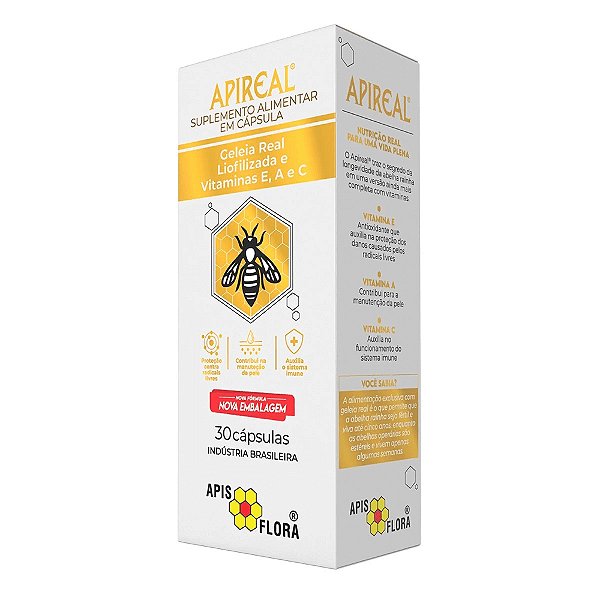 Apireal Geleia Real Liofilizada Apis Flora – Vitaminas E, A e C