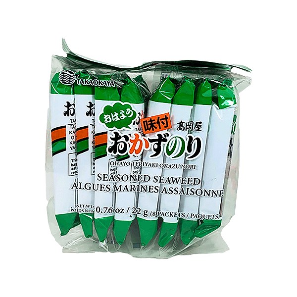Alga Marinha Temperada Okazu Nori Takaokaya – Snack Oriental Pronto para Comer