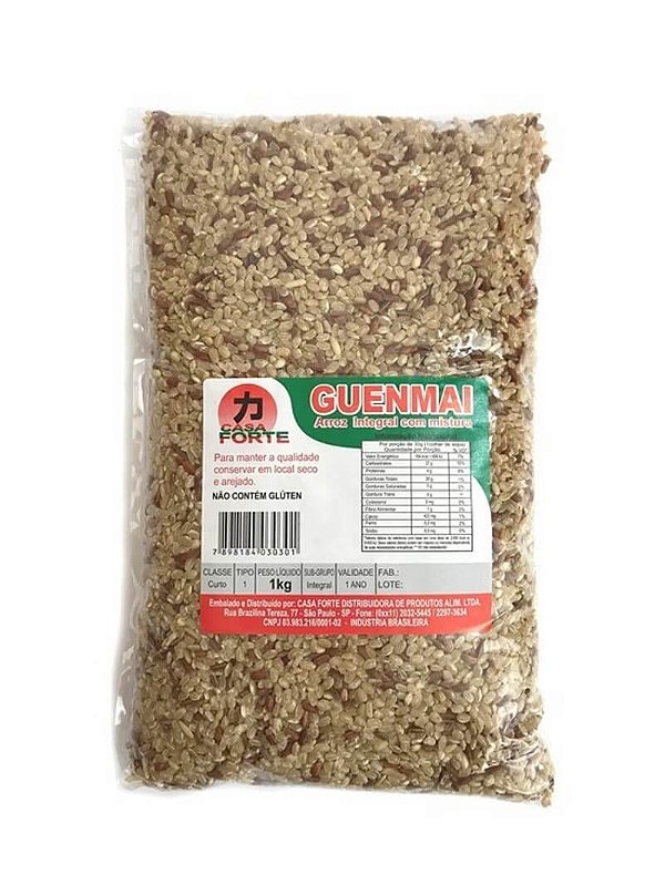 Arroz Japonês Integral com Mistura Casa Forte 1kg – Grão Curto e Nutritivo