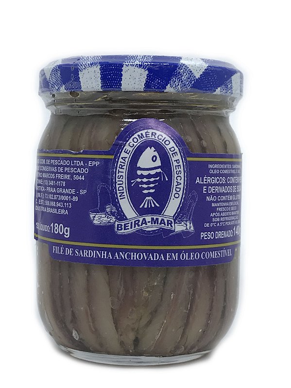 Filé de Sardinha Anchovada em Óleo Comestível Beira Mar