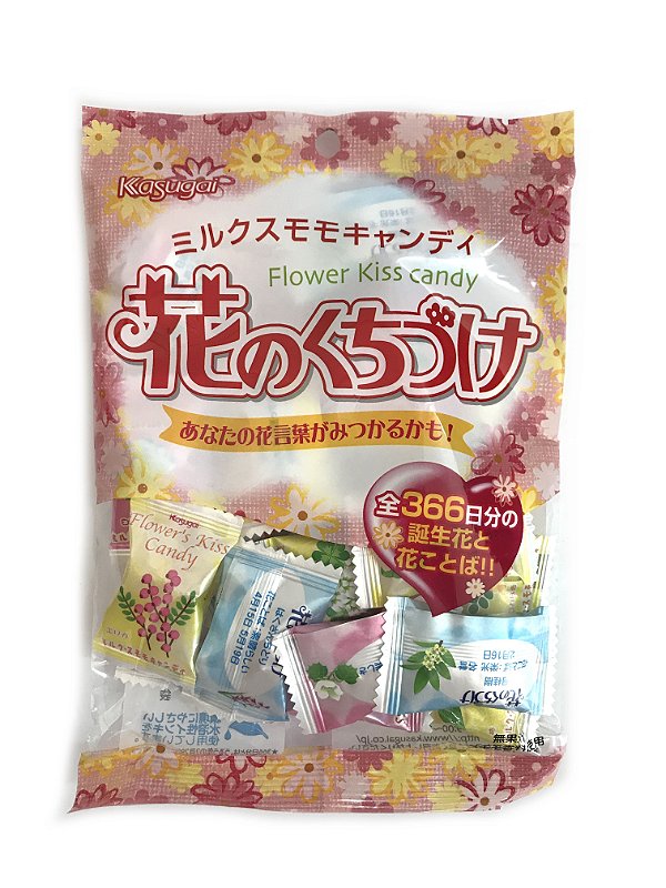 Bala Japonesa de Pêssego ao Leite Kasugai Flower Kiss Candy