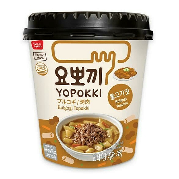 Topokki Coreano Sabor Bulgogi 118g Young Poong – Massa de Arroz em Copo