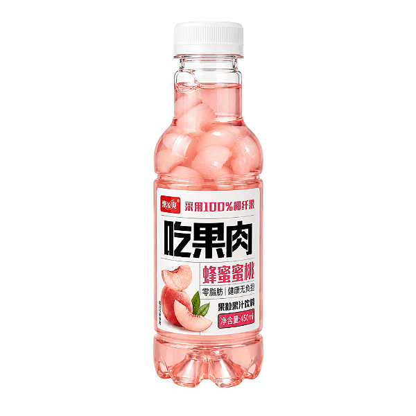 Bebida de Fruta Sabor Pêssego com Mel e Nata de Coco 450ml – Refrescante e Aromática