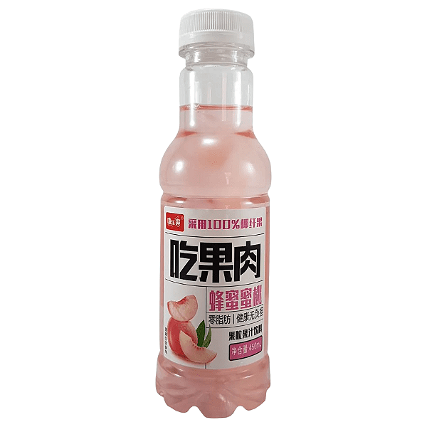 Bebida de Fruta Sabor Pêssego com Mel e Nata de Coco 450ml – Refrescante e Aromática