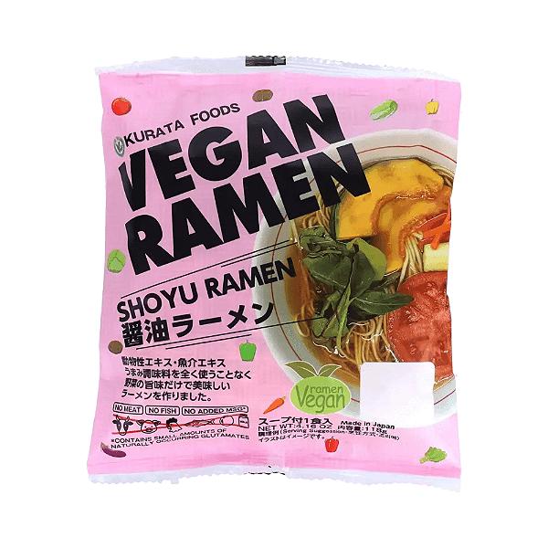Macarrão Instantâneo Vegano Shoyu Ramen Kurata Foods 130g – Japonês e Sem Ingredientes de Origem Animal