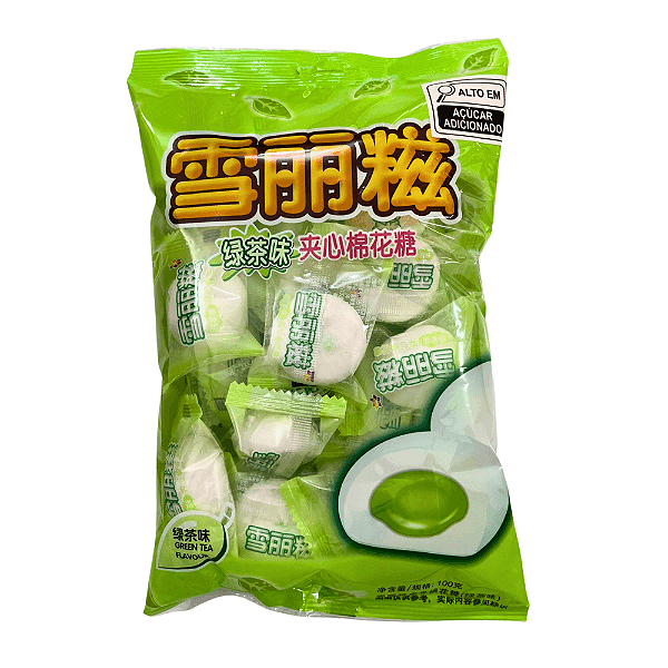 Marshmallow Recheado de Chá Verde 100g – Macio e Aromático