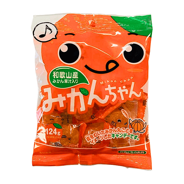 Bala Japonesa Mikan Chan – Sabor Tangerina com Suco Natural