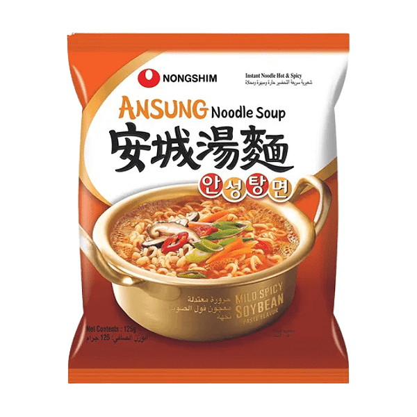 Macarrão Ansung Tangmyun Nongshim 125g – Lámen Coreano com Pasta de Soja e Sabor Suave Picante