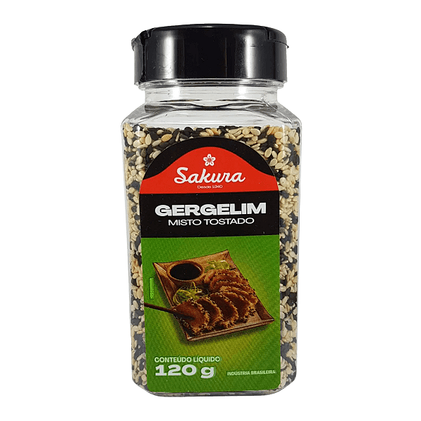 Gergelim Misto Torrado Sakura 120g – Sementes Brancas e Pretas Crocantes