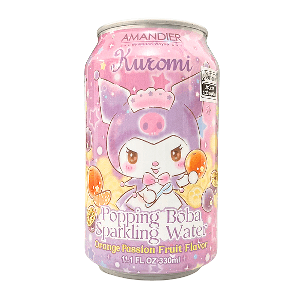 Refrigerante Kuromi Tangerina e Maracujá com Bubble 330ml – Divertido e Refrescante