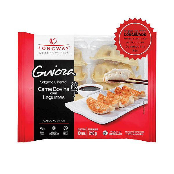 Guioza de Carne Bovina com Legumes Longway 10 unidades Congelado