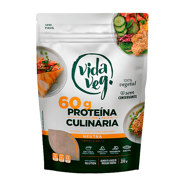 Proteína Vegetal Culinária Neutra Vida Veg 230g – Versátil e Vegana