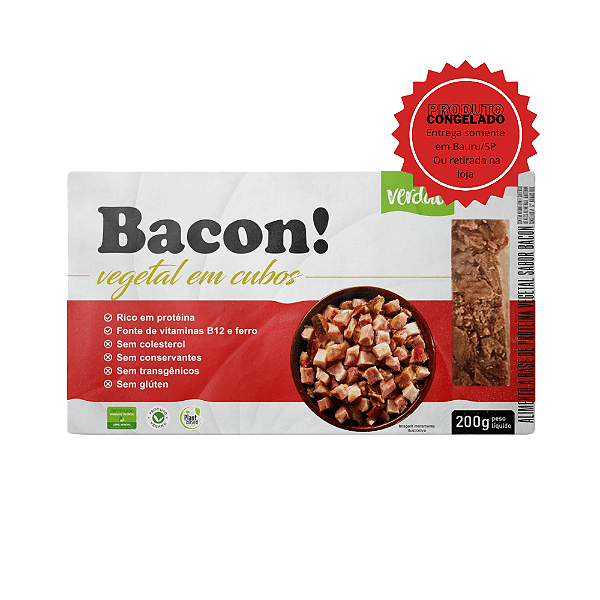 Bacon Vegetal em Cubos Verdali 200g Congelado