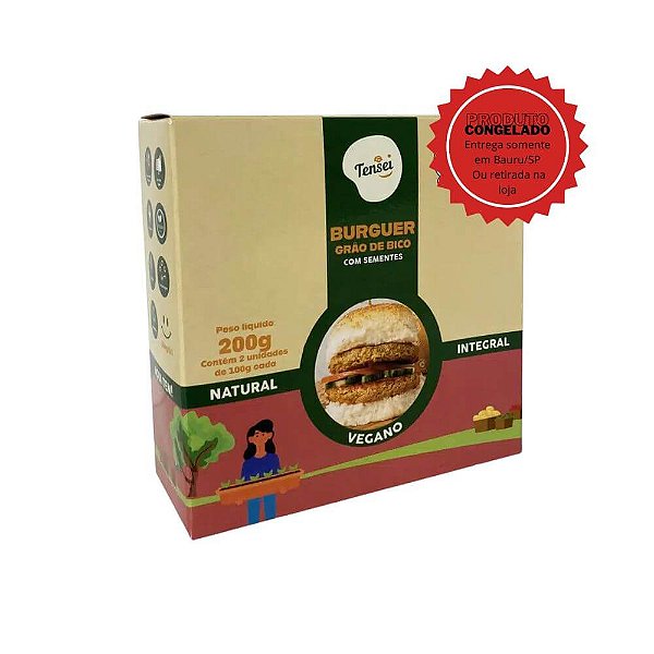 Hambúrguer Vegano de Grão-de-Bico Tensei 200g Congelado