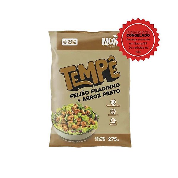 Tempeh de Feijão Fradinho e Arroz Preto Mun 275g Congelado