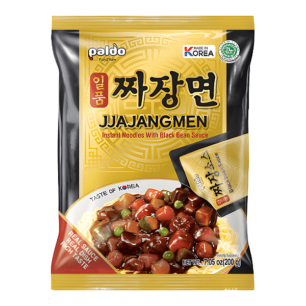 Lámen Instantâneo Jjajangmen Paldo 200g – Molho de Feijão Preto Coreano