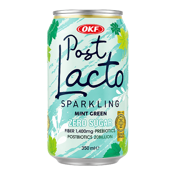 Bebida Gaseificada Post Lacto OKF Mint Green 350ml – Zero Açúcar com Prebióticos