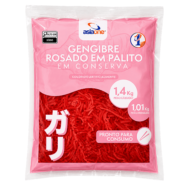 Gengibre Rosado em Palito Asia One 1kg – Em Conserva e Pronto para Consumo