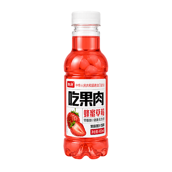 Bebida de Fruta Sabor Morango com Mel e Nata de Coco 450ml – Bebida Asiática Premium