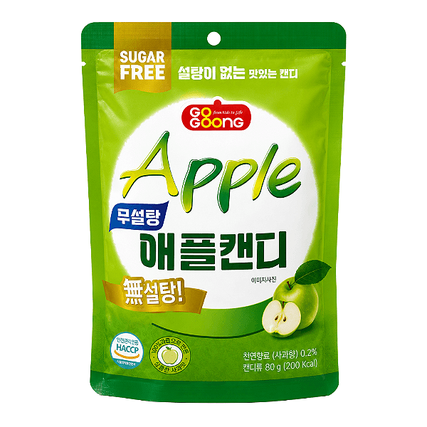 Bala Sem Açúcar Sabor Maçã GoGoong Apple 80g – Importada da Coreia