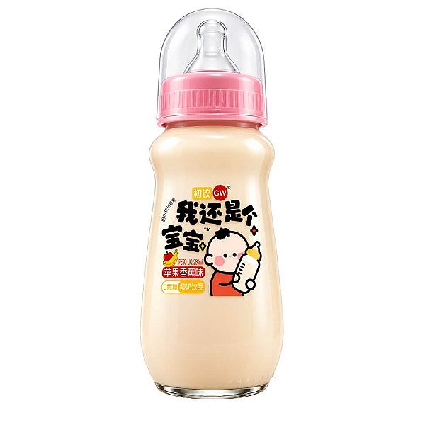 Bebida na Mamadeira de Maçã e Banana com Leite e Soja Chuyin 280ml – Combinação Frutada