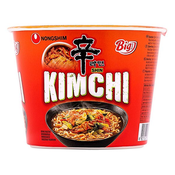 Macarrão Instantâneo em Copo Sabor Shin Kimchi Big Bowl Noodle Nongshim