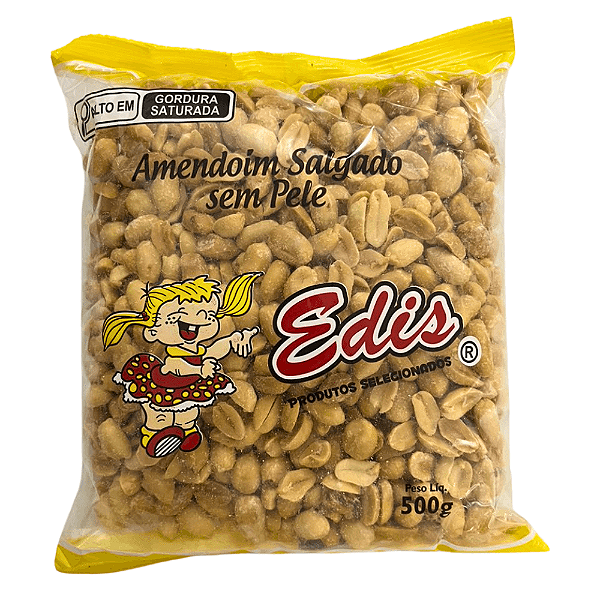 Amendoim sem Pele com Sal Edis 500g – Lanche Prático e Saboroso