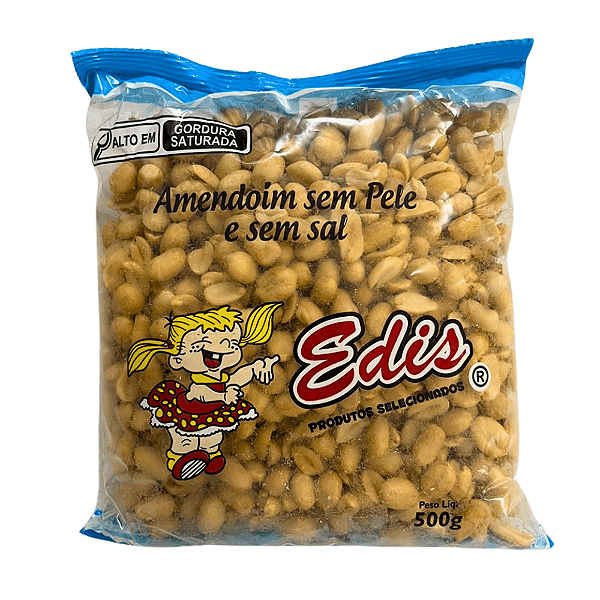Amendoim sem Pele sem Sal Edis 500g – Natural e Saudável