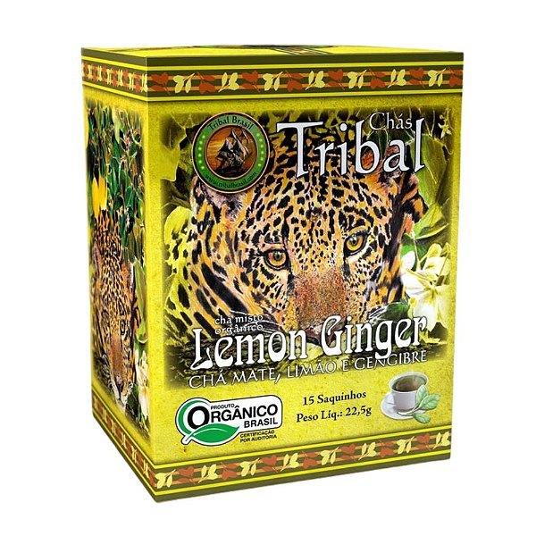 Chá Erva Mate Lemon Ginger - 15 sachês - Tribal Brasil