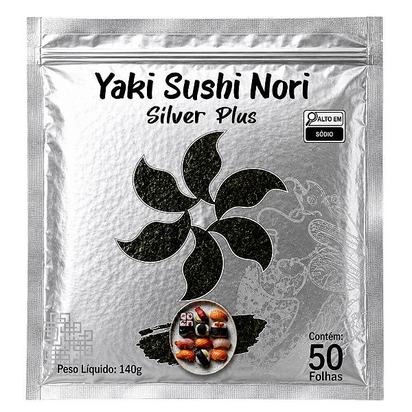 Alga para Sushi Silver Damerlin 50 Folhas 140g – Ideal para Culinária Oriental