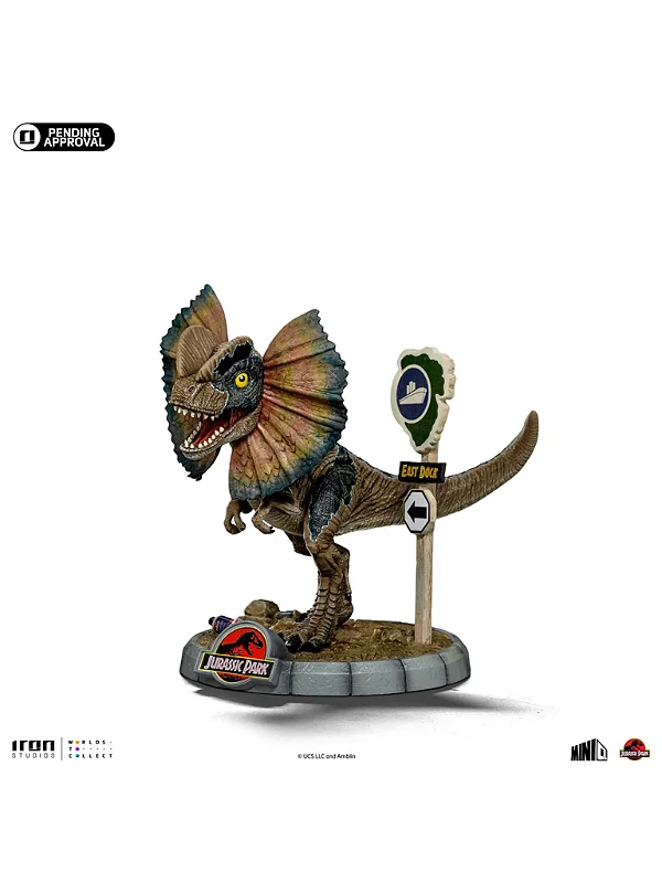 Estátua Dilophosaurus - Jurassic Park - MiniCo - Iron Studios