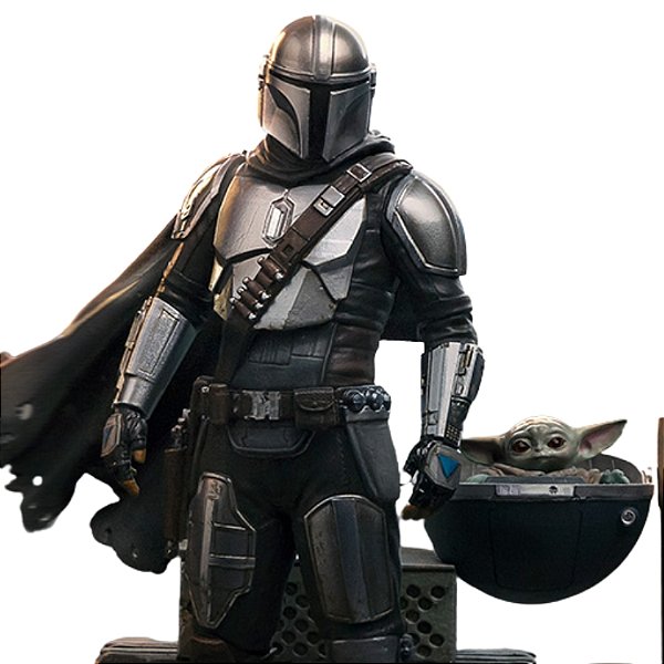 Estátua Din Djarin and Din Grogu - The Mandalorian - Art Scale 1/10 - Iron Studios