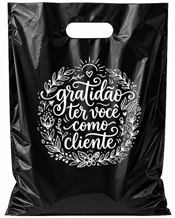 Sacola Plástica 50un Gratidão Ter Você Como Cliente