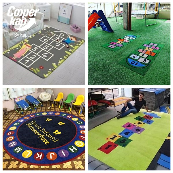 tapete amarelinha para quarto