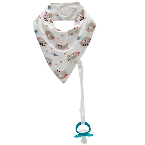 Bandana Gatinho Com Prendedor De Chupeta