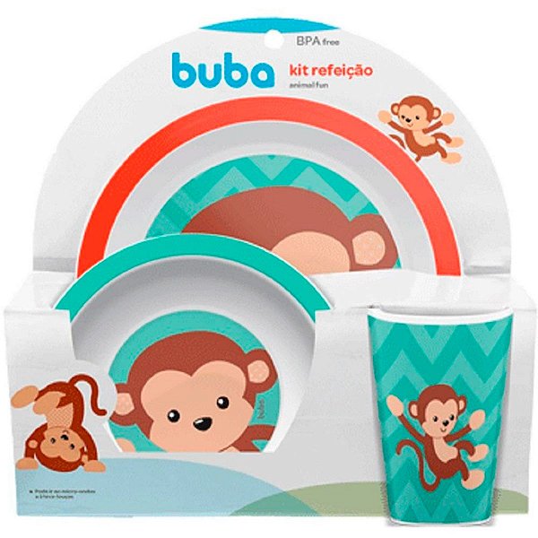 Kit Refeição Animal Fun Buba Macaco