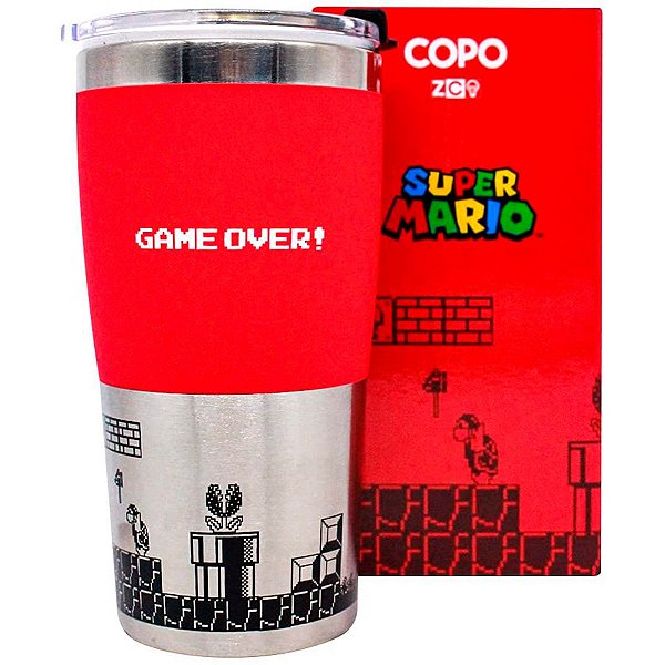 Copo Viagem Max 450ML Game Over Retro Mario Bros