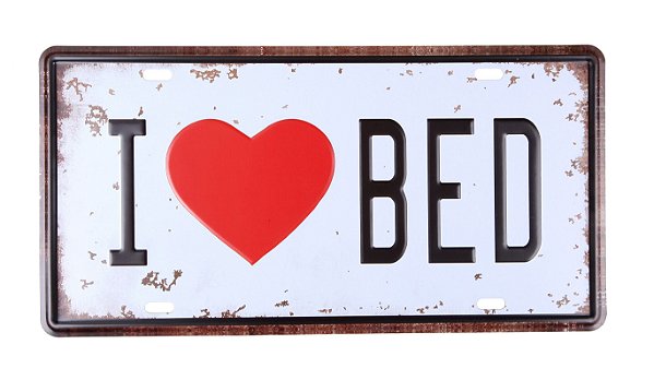 Placa Decorativa I love Bed