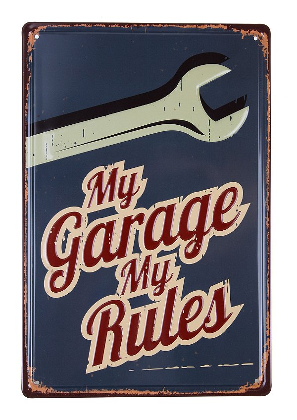 Placa Decorativa My Garage My Rules