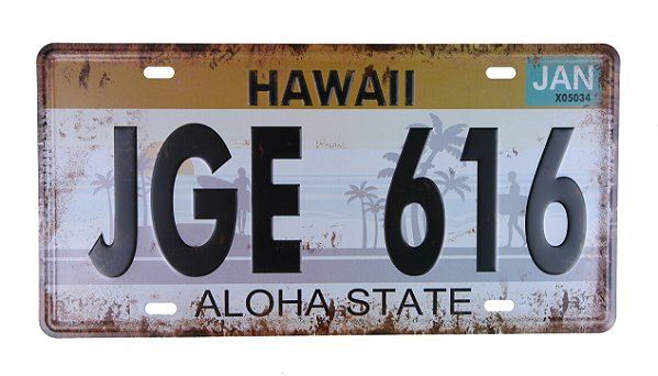 Placa Decorativa Carro Americana Hawaii