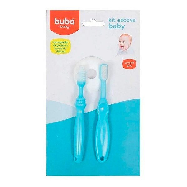 Kit Massageador e Escova Dental Com Escudo Buba Baby