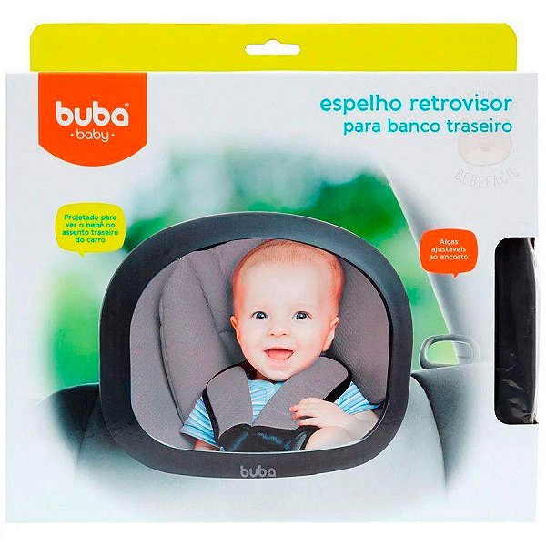 Espelho Retrovisor - Banco Traseiro - Preto - Buba