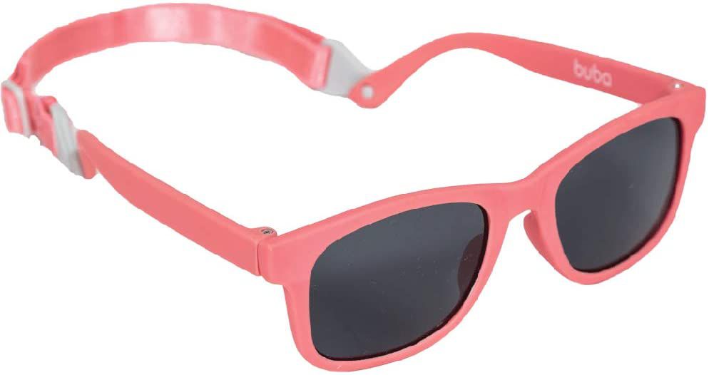 Óculos de Sol Baby Armação Flexível Rosa Alça Ajustável