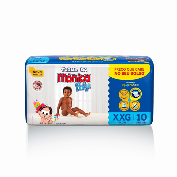 FRALDA INFANTIL TURMA DA MÔNICA XXG - 80 UNI