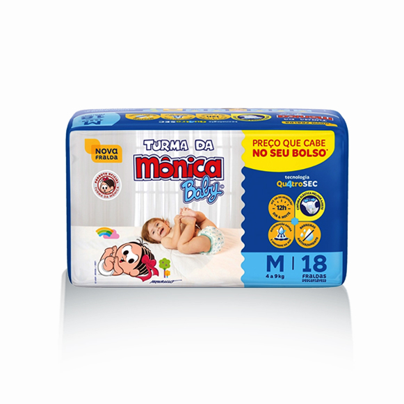FRALDA INFANTIL TURMA DA MÔNICA M - 144 UNI