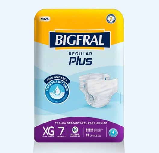 FRALDA REGULAR PLUS BIGFRAL XG - 56 UNIDADES
