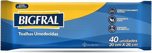 TOALHA UMEDECIDA BIGFRAL PLUS  - 40 UNIDADES