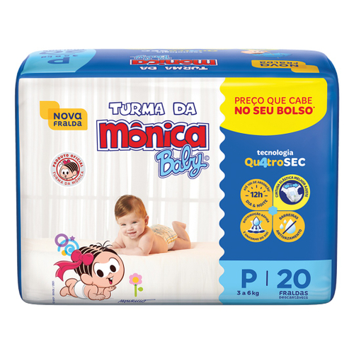 FRALDA INFANTIL TURMA DA MÔNICA P - 160 UNI