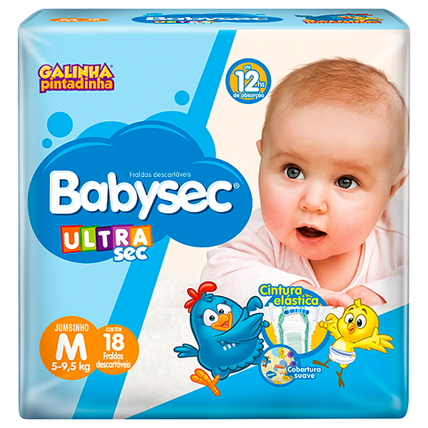 FRALDA INFANTIL BABYSEC M - 144 UNIDADES